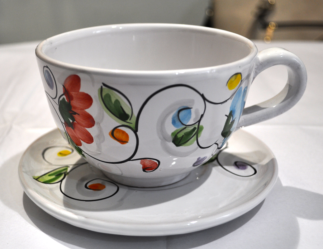 Tazza da latte con piattino - Ceramica De Santo